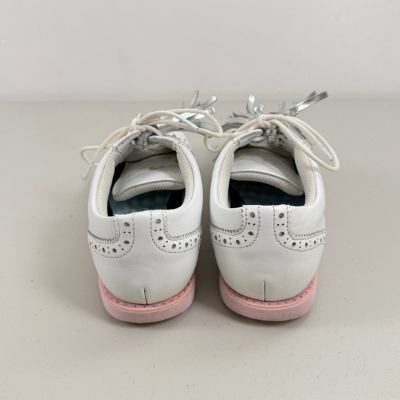 GFore Cap Toe Tassle Gallivanter Women's Golf Shoes White Pink Size 7.5 - Picture 3 of 9